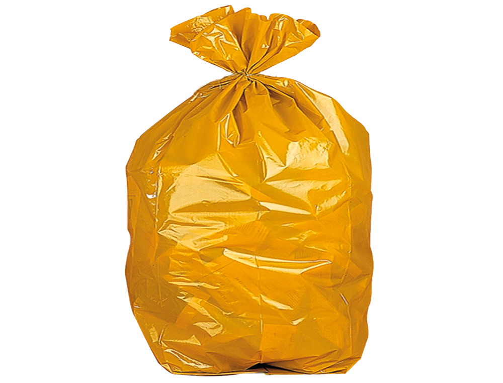 SACO DE LIXO DOMESTICO AMARELO COM AUTO FECHO 55 X 60 CM ROLO DE 15 BOLSAS