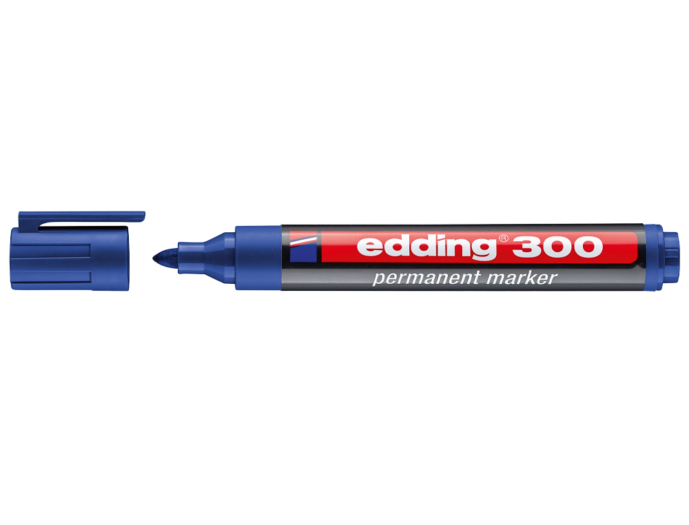 MARCADOR EDDING PERMANENTE 300 AZUL PONTA REDONDA 1,5 MM
