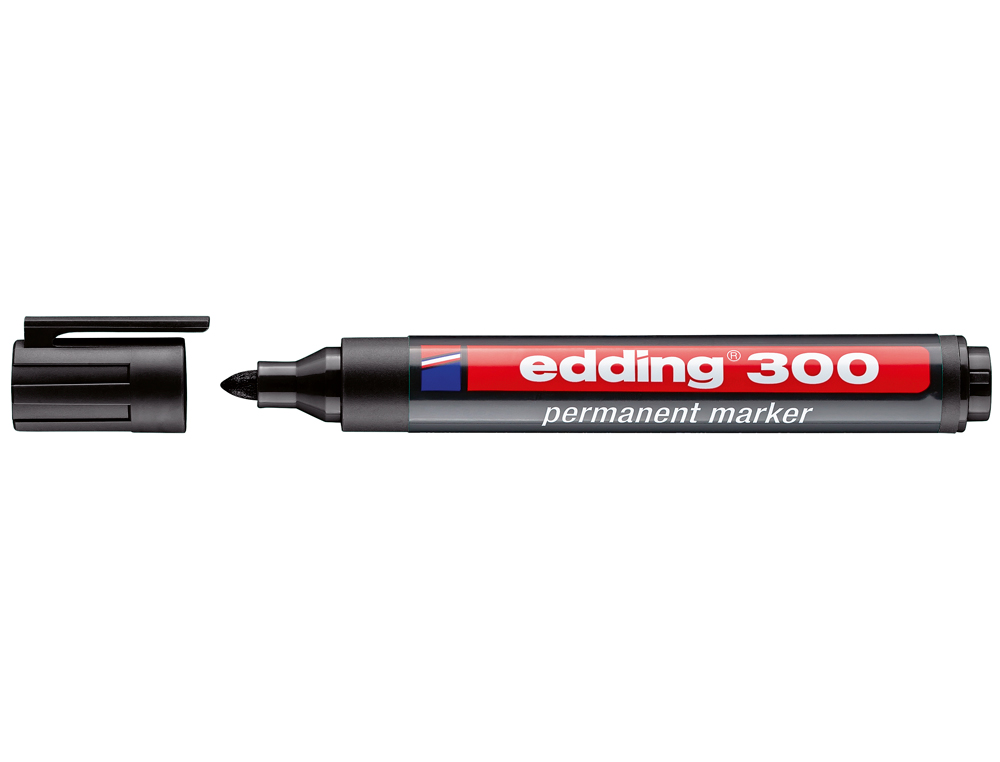 MARCADOR EDDING PERMANENTE 300 PRETO PONTA REDONDA 1,5 MM