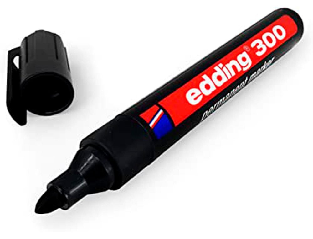 MARCADOR EDDING PERMANENTE 300 PRETO PONTA REDONDA 1,5 MM