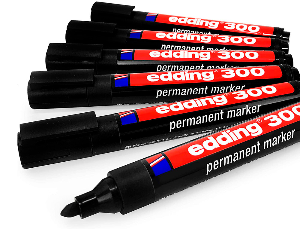 MARCADOR EDDING PERMANENTE 300 PRETO PONTA REDONDA 1,5 MM