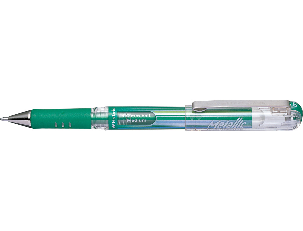 ROLLER PENTEL HYBRID GEL K230M PONTA DE 1,0 MM COR VERDE METALICO