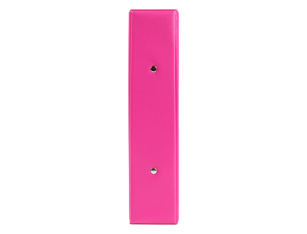 PASTA LIDERPAPEL CARTAO FORRADO PVC DIN A5 2 ANEIS 40 MM REDONDOS FUCSIA