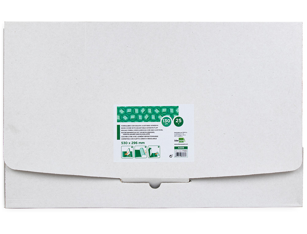FORRA LIVROS LIDERPAPEL COM ABA AJUSTAVEL ADESIVO 301 X 530 MM