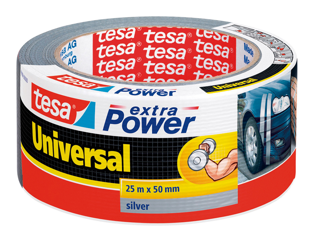 FITA ADESIVA TESA AMERICANA 25 MT X 50 MM EXTRA POWER COR PRATA