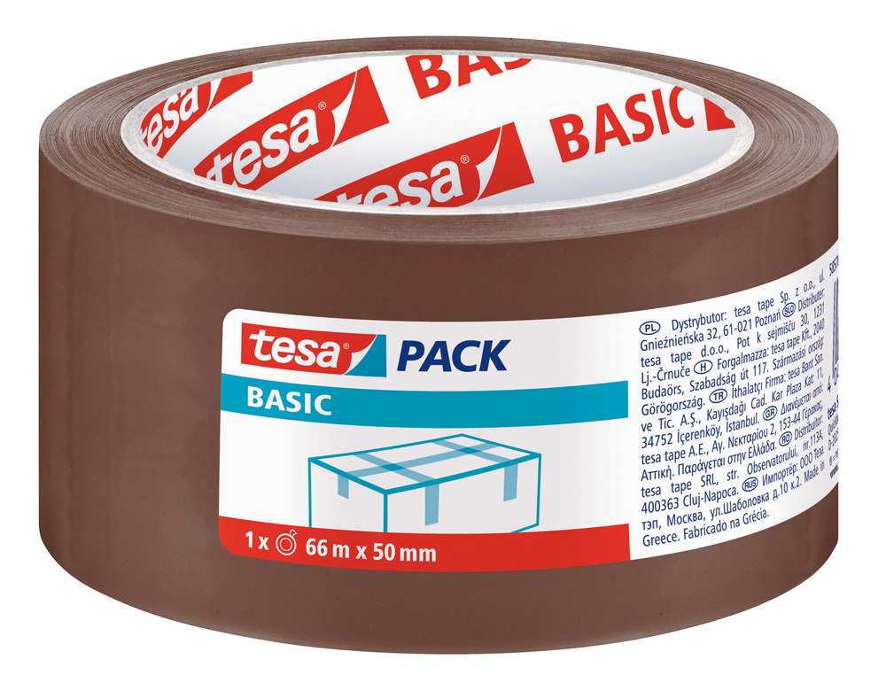 FITA ADESIVA TESA POLIPROPILENO CASTANHA BASIC 66 MT X 50 MM