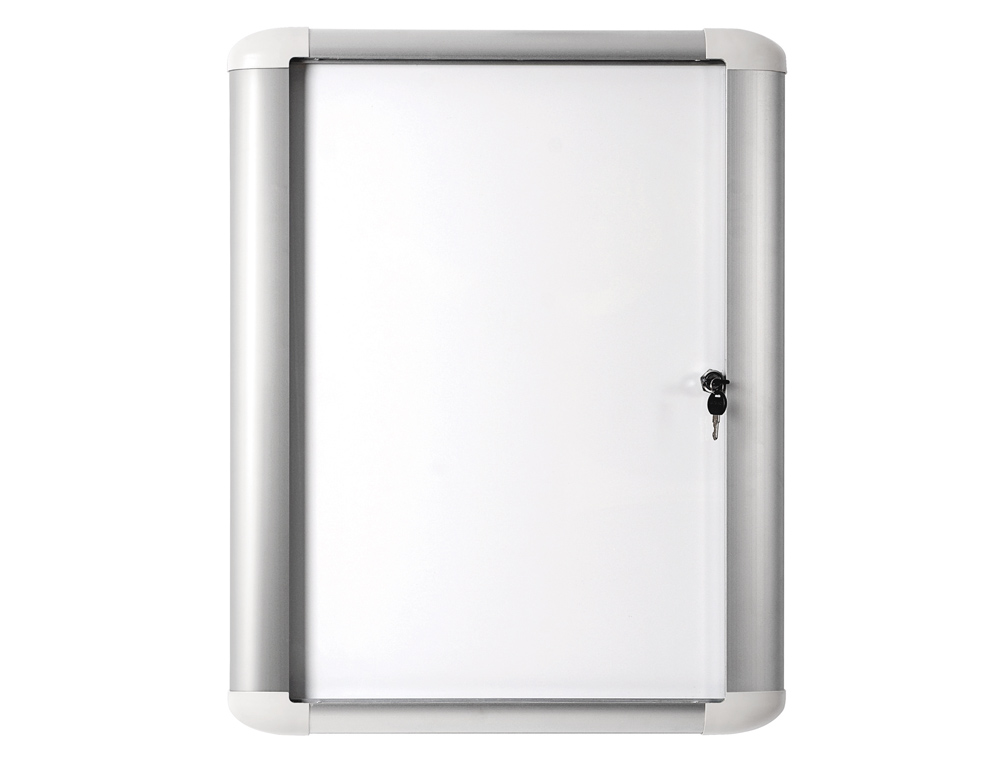VITRINA DE ANUNCIO BI-OFFICE MAGNETICA 81,6X99,5 CM PARA EXTERIOR COM MOLDURA DE ALUMINIO E FECHADURA