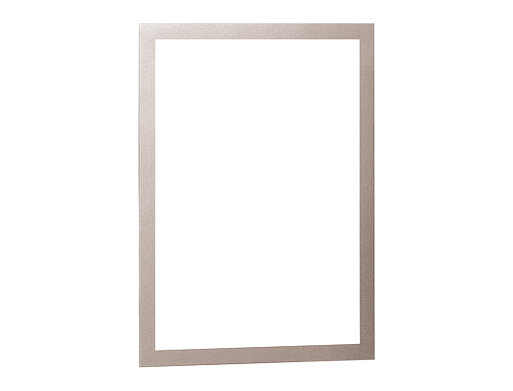 MOLDURA PORTA ANUNCIOS DURABLE MAGNETICO DIN A4 DORSO ADESIVO REMOVIVEL COR PRATA PACK DE 2 UNIDADES