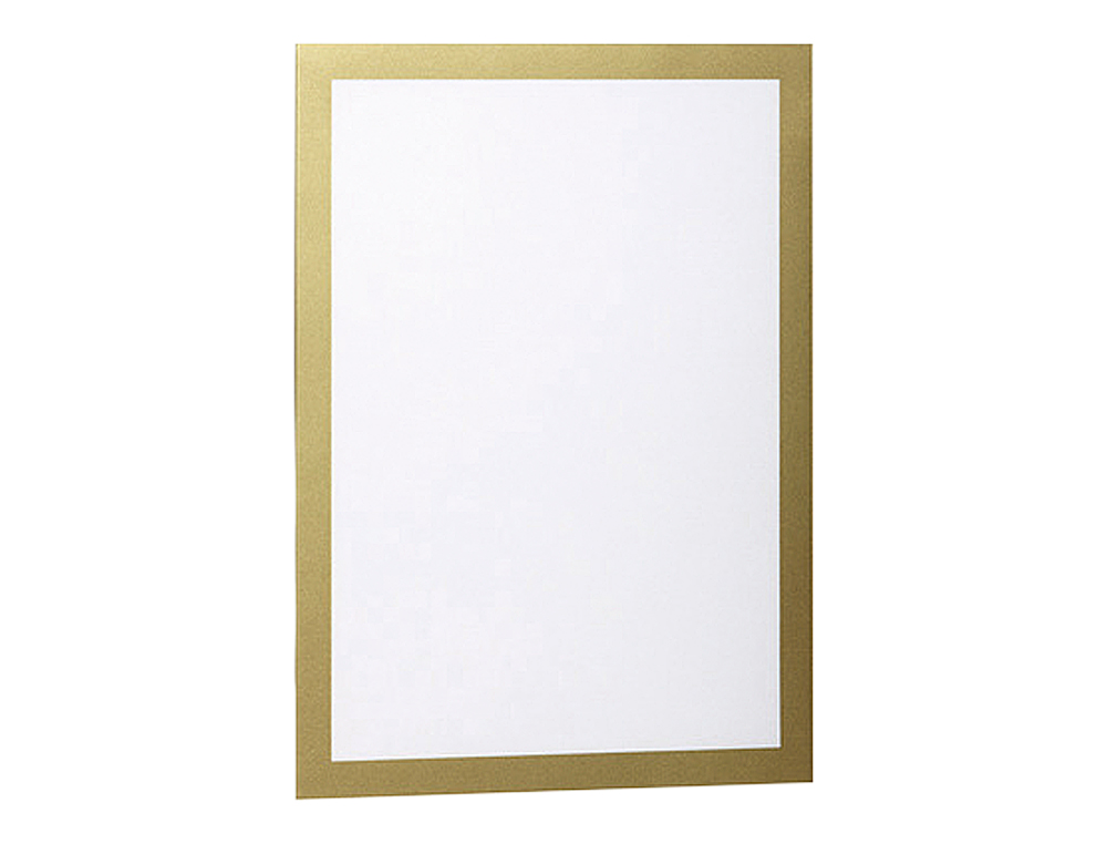 MOLDURA PORTA ANUNCIOS DURABLE MAGNETICO DIN A4 DORSO ADESIVO REMOVIVEL COR OURO PACK DE 2 UNIDADES