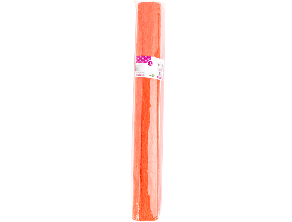 PAPEL CREPE FLORISTA LIDERPAPEL 50 CM X 2,5 M 85GR LARANJA