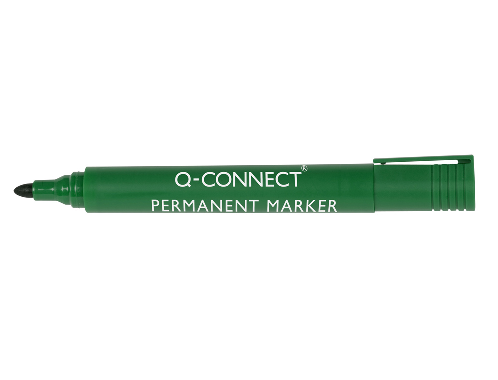 MARCADOR Q-CONNECT PERMANENTE VERDE PONTA REDONDA 3.0 MM