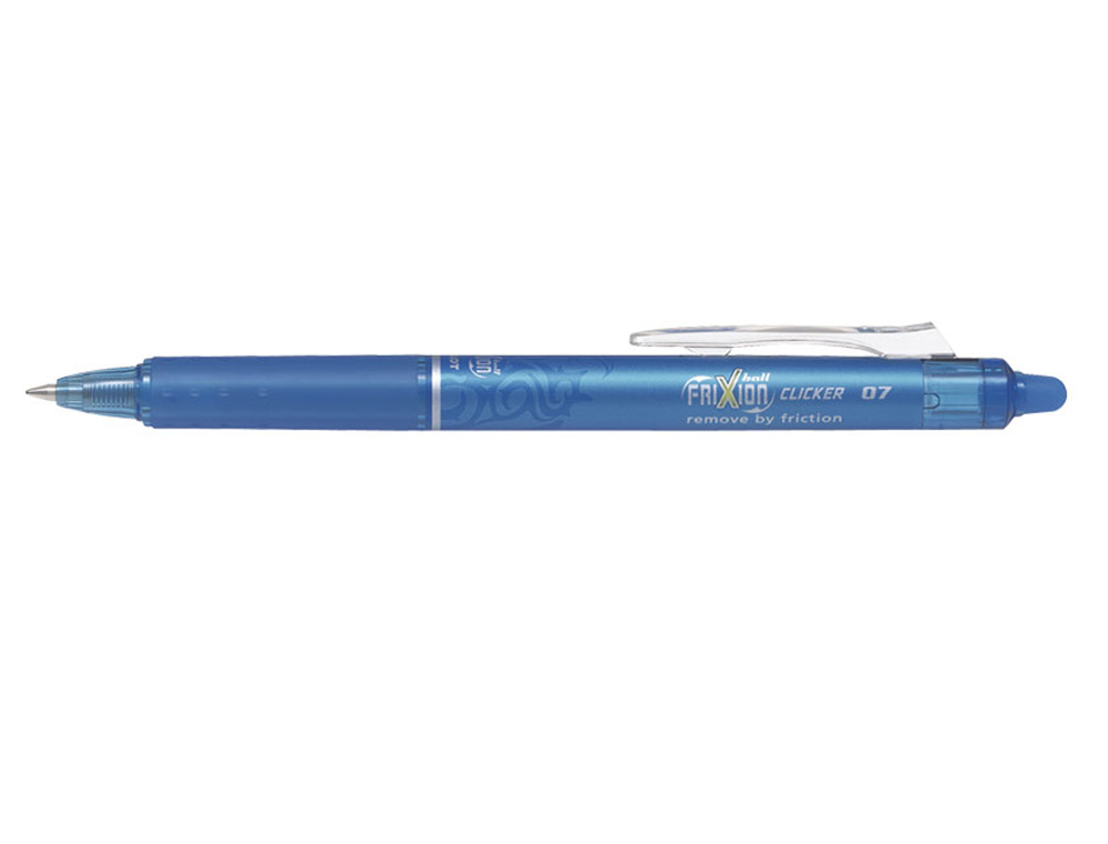 ESFEROGRAFICA PILOT FRIXION CLICKER APAGAVEL 0,7 MM COR AZUL CLARO EM BLISTER