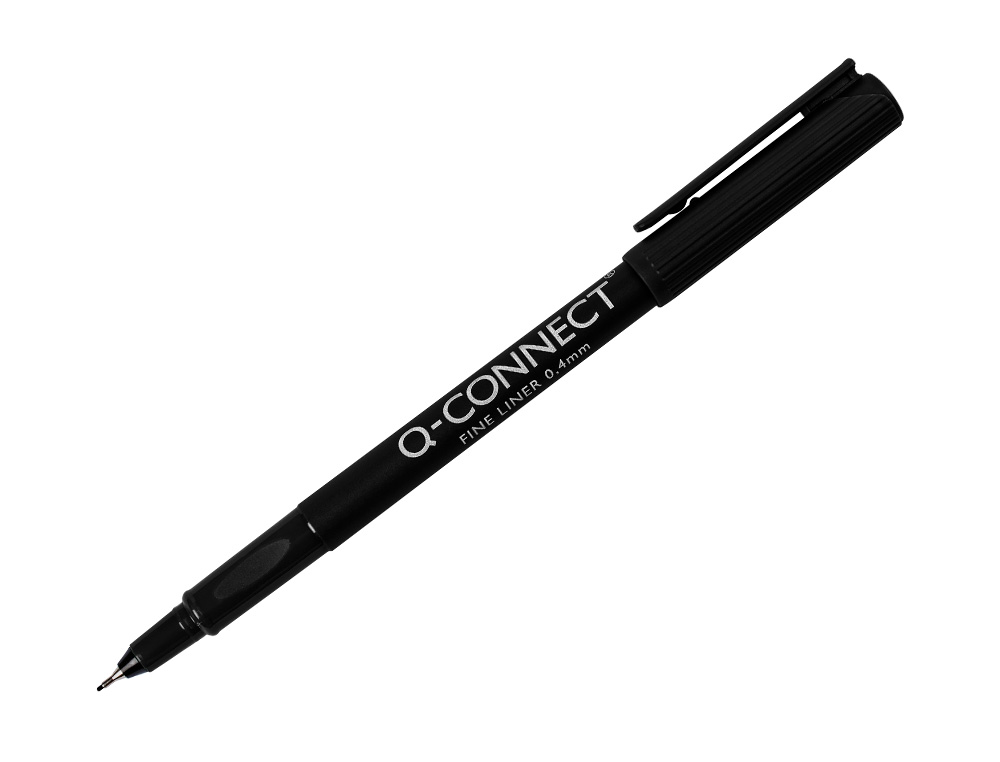 MARCADOR Q-CONNECT PONTA DE FIBRA FINE LINER PRETO 0.4 MM