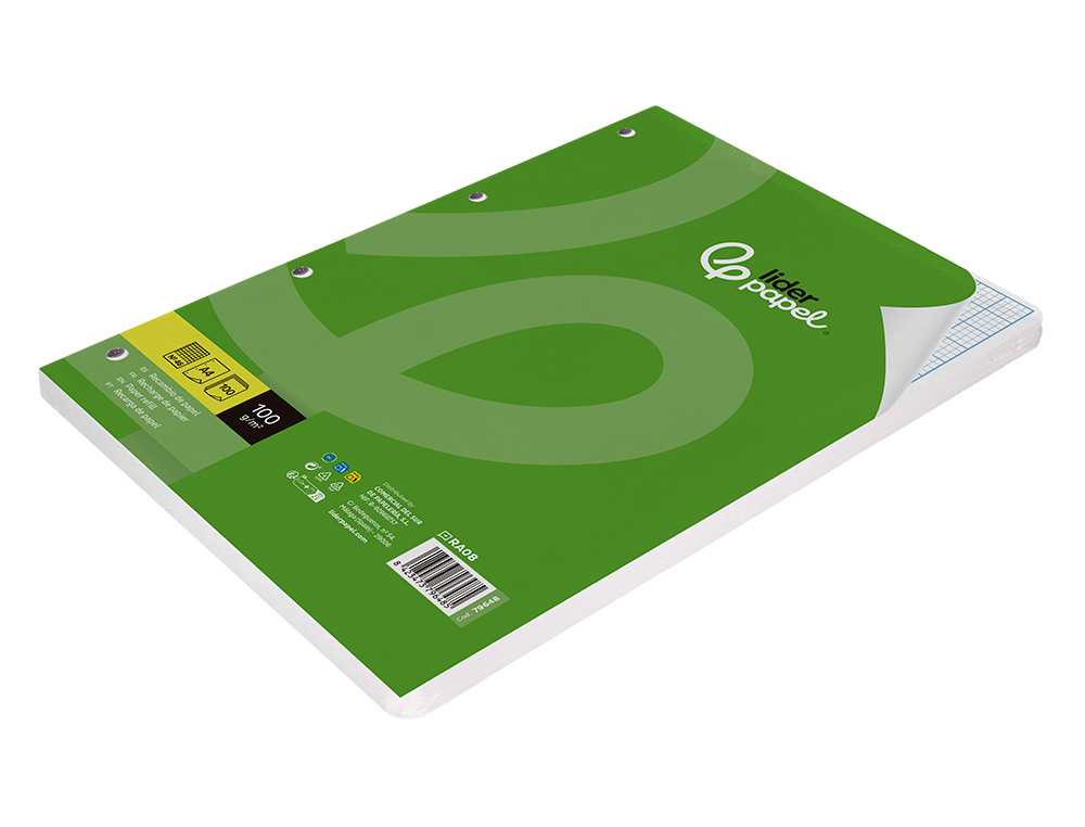 RECARGA LIDERPAPEL DIN A4 100 FOLHAS 100 G/M2 PAUTA N? 46 4 FUROS