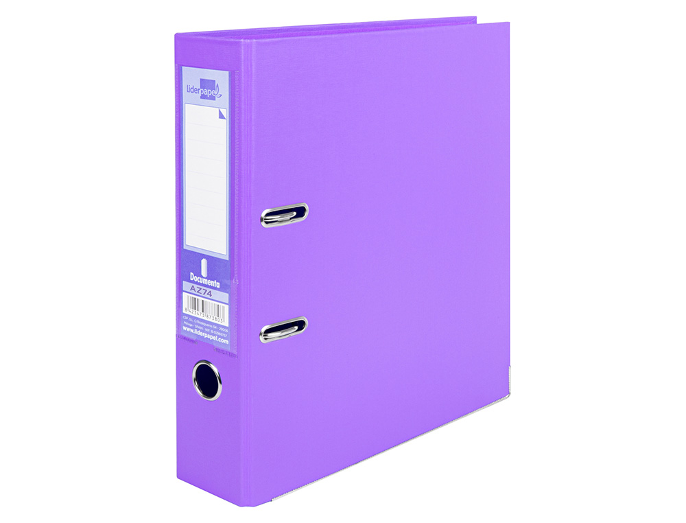 PASTA DE ARQUIVO DE ALAVANCA LIDERPAPEL DOCUMENTA PVC DIN A4 LOMBADA 75 MM LILAS