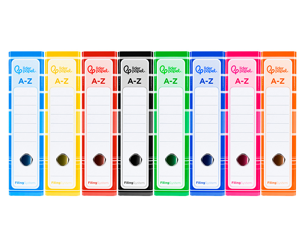 PASTA DE ARQUIVO DE ALAVANCA LIDERPAPEL FILING SYSTEM CARTAO FORRADO DIN A4 COM CAIXA CORES SORTIDAS
