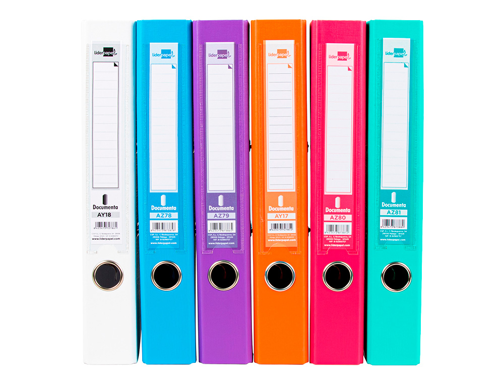 PASTA DE ARQUIVO DE ALAVANCA LIDERPAPEL DOCUMENTA PVC DIN A4 LOMBADA 52 MM CORES SORTIDAS TRENDING BRANCO, LARANJA, CELE