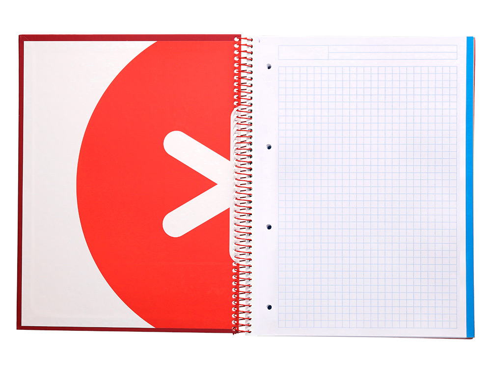 CADERNO ESPIRAL DIN A4 ANTARTIK CAPA FORRADA 120 F 100 GR QUADRICULA 5MM 5 BANDAS COR FRAMBOESA