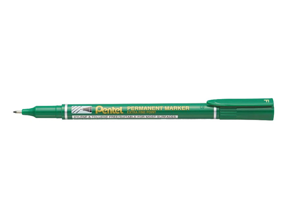 MARCADOR PENTEL PARA ACETATO RETROPROJECAO PERMANENTE NF450 PONTA FINA DE 1,2 MM COR VERDE