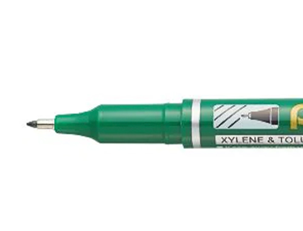 MARCADOR PENTEL PARA ACETATO RETROPROJECAO PERMANENTE NF450 PONTA FINA DE 1,2 MM COR VERDE