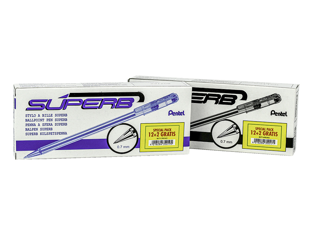 ESFEROGRAFICA PENTEL BK77 AZUL PACK 12+2 UNIDADES