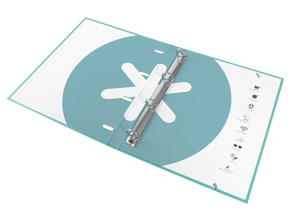 PASTA ANTARTIK COM RECARGA DIN A4 QUADRICULA 5MM FORRADA 4 ANEIS 25MM COR MENTA