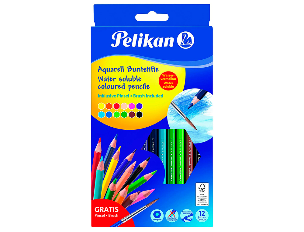 LAPIS DE COR PELIKAN AGUARELAVEIS CAIXA COM 12 UNIDADES