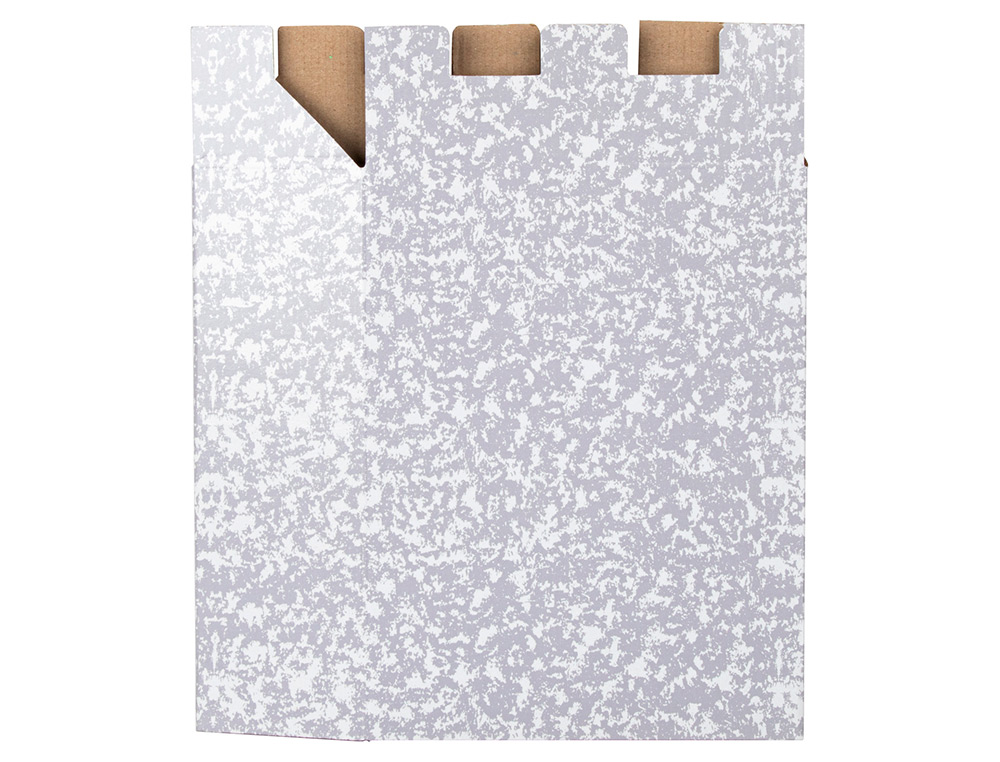 CAIXA PARA PASTA DE ARQUIVO LIDERPAPEL CLASSIC RED QUARTO AO BAIXO MARMOREADA CINZA