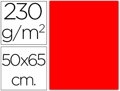 CARTOLINA FLUORESCENTE 50 X 65 CM 230 GR VERMELHA