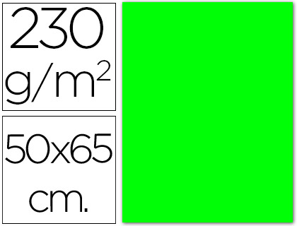 CARTOLINA FLUORESCENTE 50 X 65 CM 230 GR VERDE