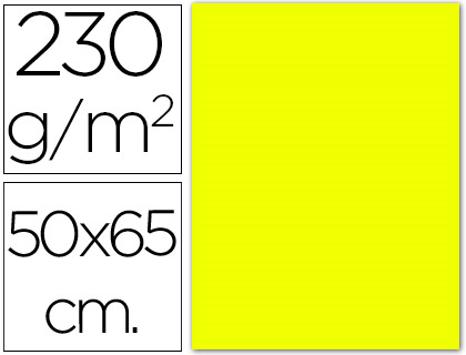 CARTOLINA FLUORESCENTE 50 X 65 CM 230 GR AMARELA