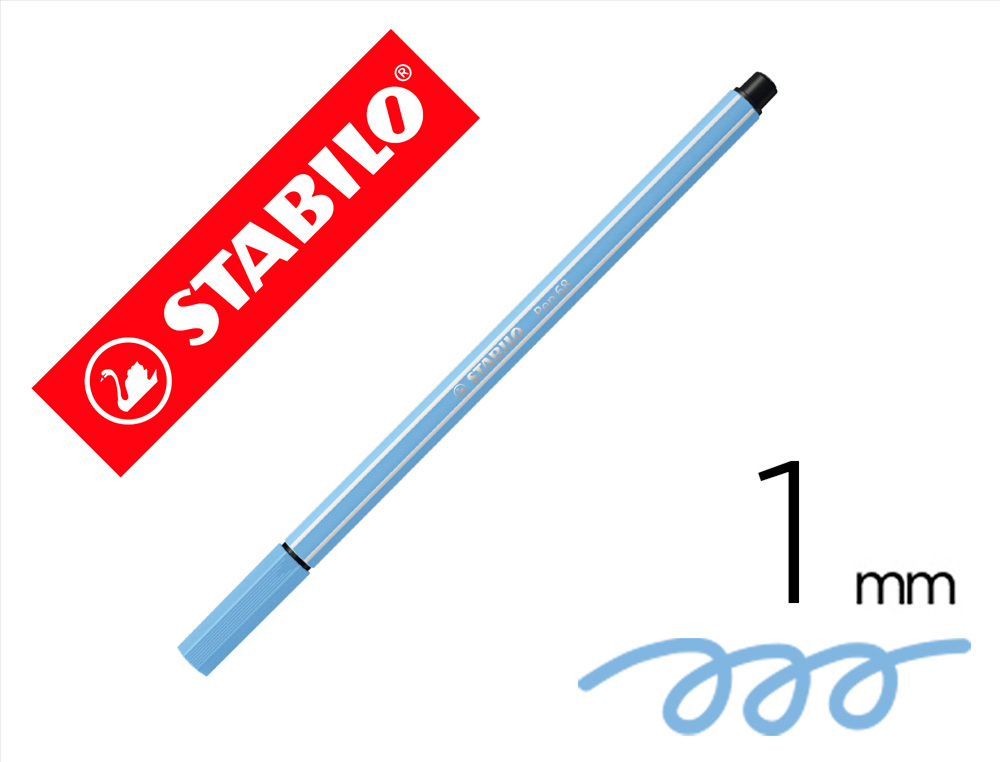 MARCADOR STABILO AGUARELAVEL PEN 68 AZUL CLARO 1 MM