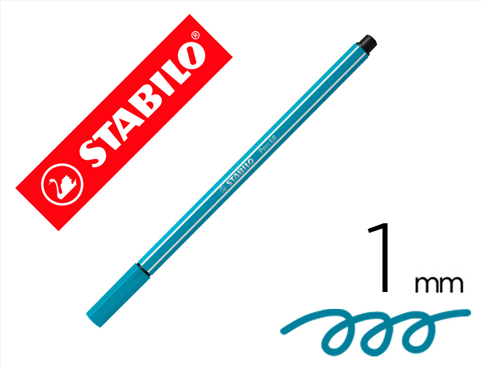 MARCADOR STABILO AGUARELAVEL PEN 68 AZUL COBALTO 1 MM