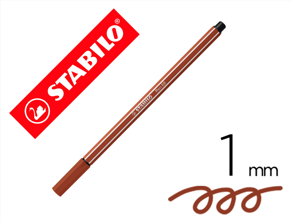 MARCADOR STABILO AGUARELAVEL PEN 68 SANGUINA 1 MM