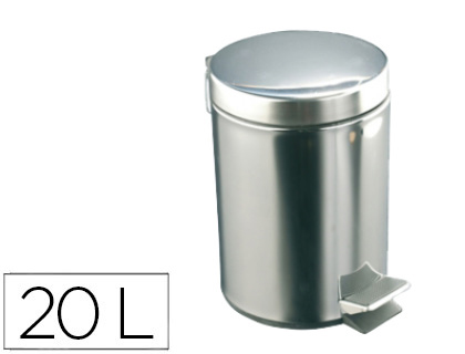 CESTO DE PAPEIS DAHI COM PEDAL ACO INOXIDAVEL 20 LITROS 29,5X43,5 CM