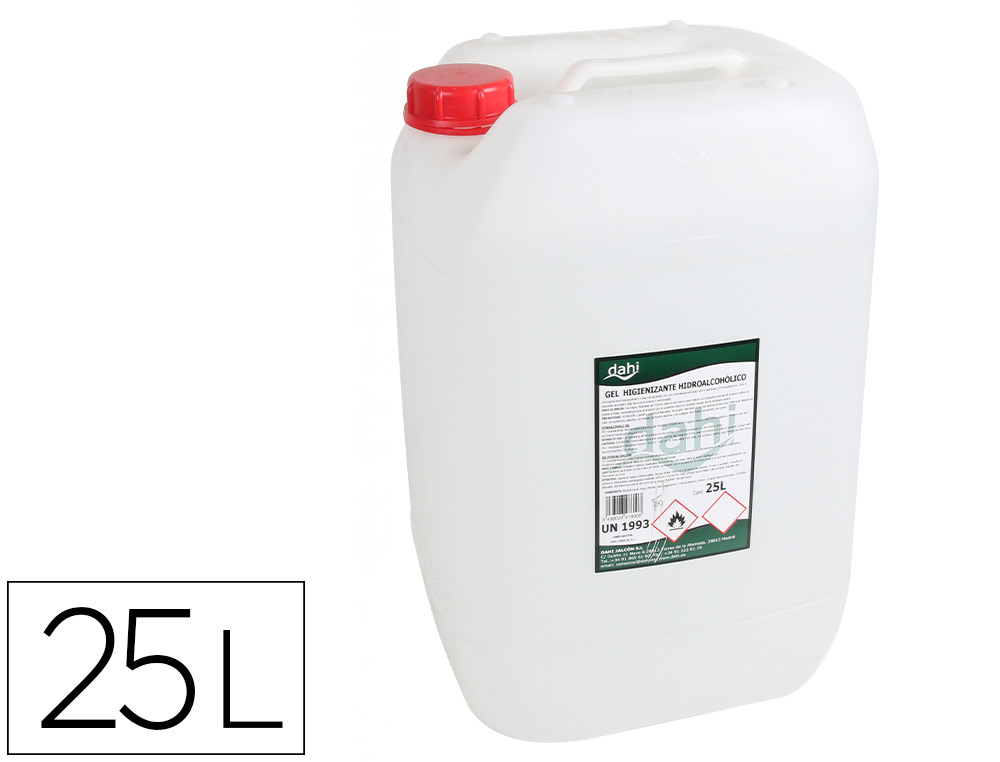 GEL HIDROALCOOLICO DAHI HIGIENIZANTE PARA MAOS GARRAFA DE 25 LITROS
