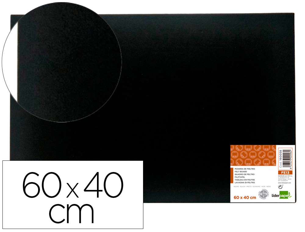 QUADRO DE FELTRO LIDERPAPEL MURAL COR PRETO 40X60 CM