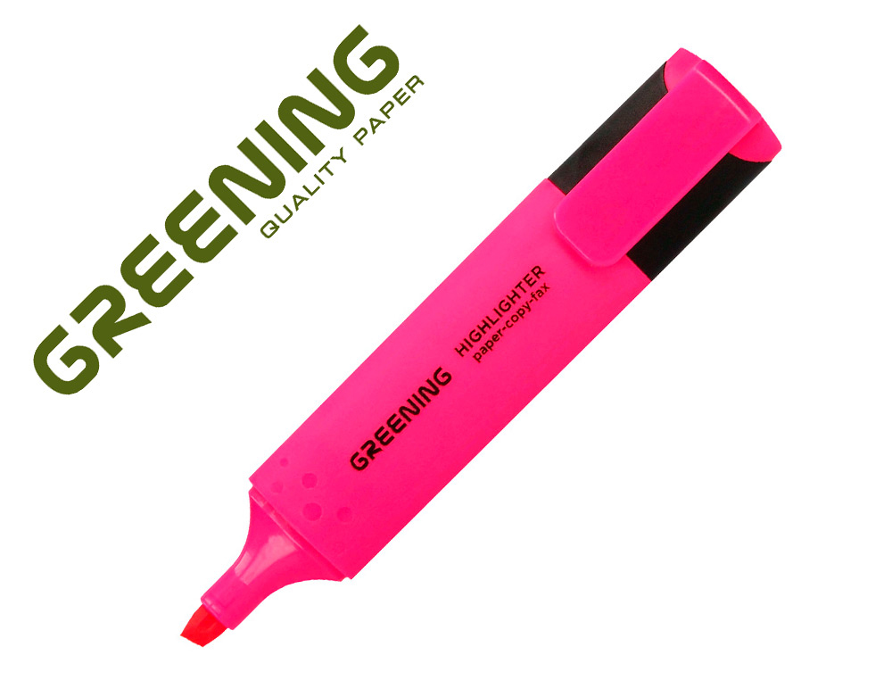 MARCADOR GREENING FLUORESCENTE PONTA BISELADA ROSA