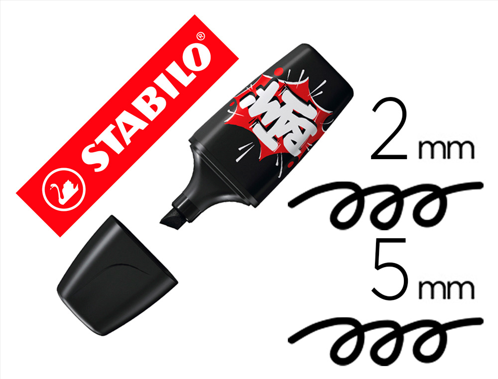 MARCADOR FLUORESCENTE STABILO BOSS MINI BY SNOOZE ONE PRETO