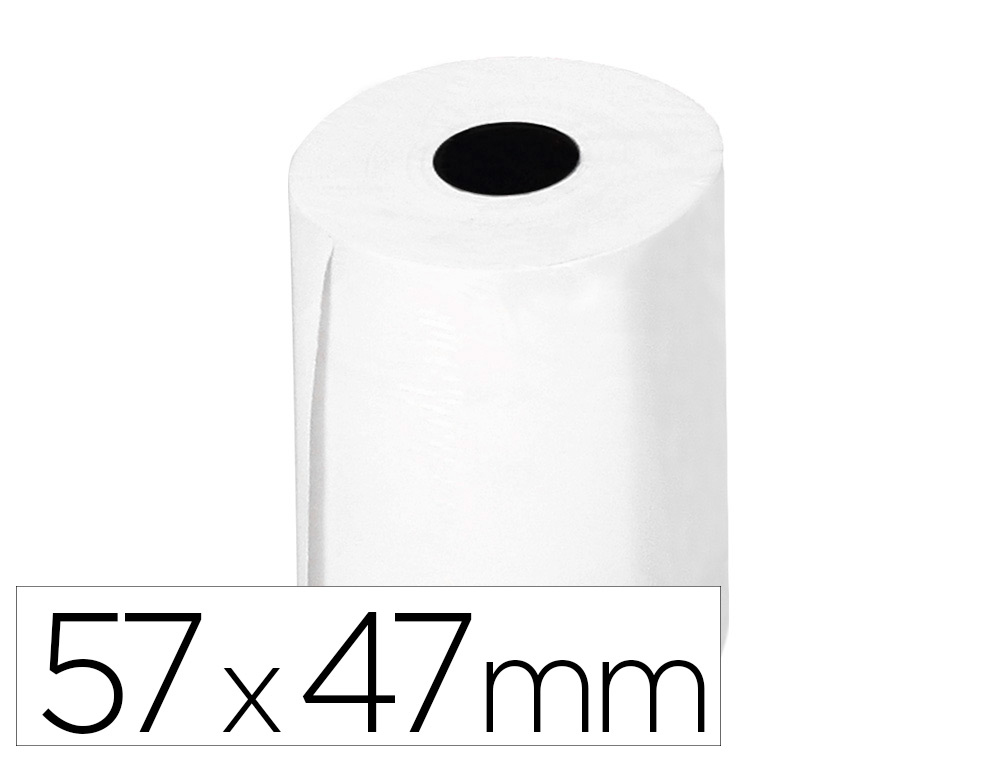 ROLO TERMICO PARA IMPRESSORA Q-CONNECT 57 MM LARGURA X 47MM DIAMETRO PARA MAQ DE CARTAO DE CREDITO SEM BISFENOL EM 70 GR