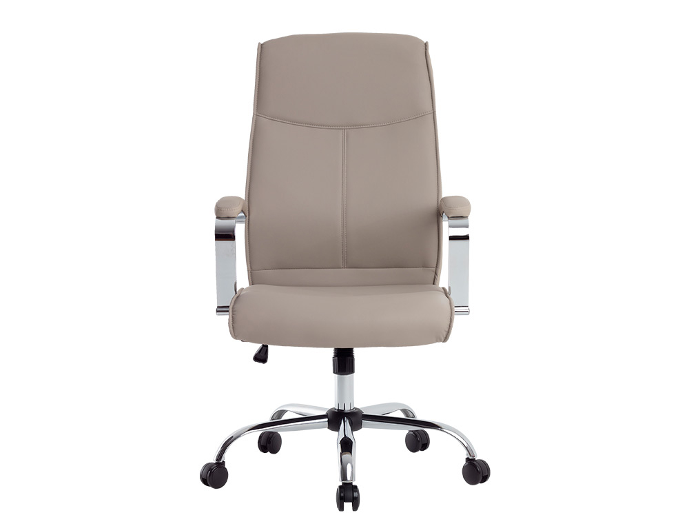 CADEIRA DE DIRECAO Q-CONNECT IMIT DE PELE BASE METAL ALT MAX 1210 MM LARG 630 MM PROF 650 MM RODAS PREMIUM COR CINZA