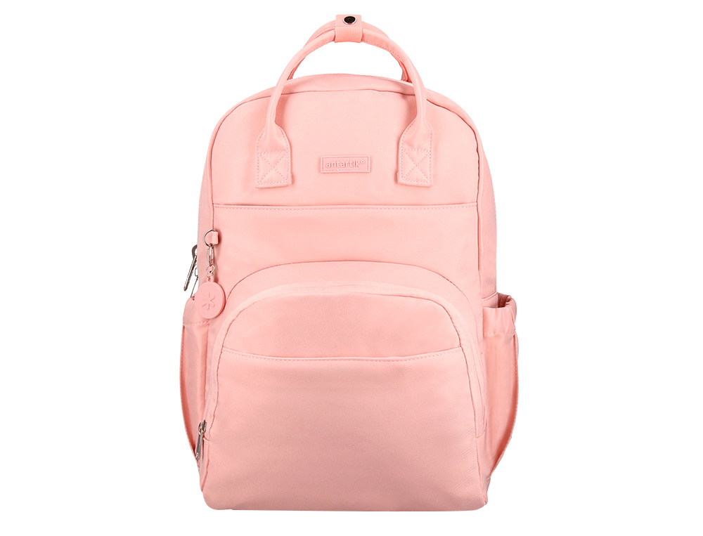 MOCHILA ANTARTIK DESIGN CASUAL COM ASA MULTIBOLSO COR ROSA 410X120X290 MM