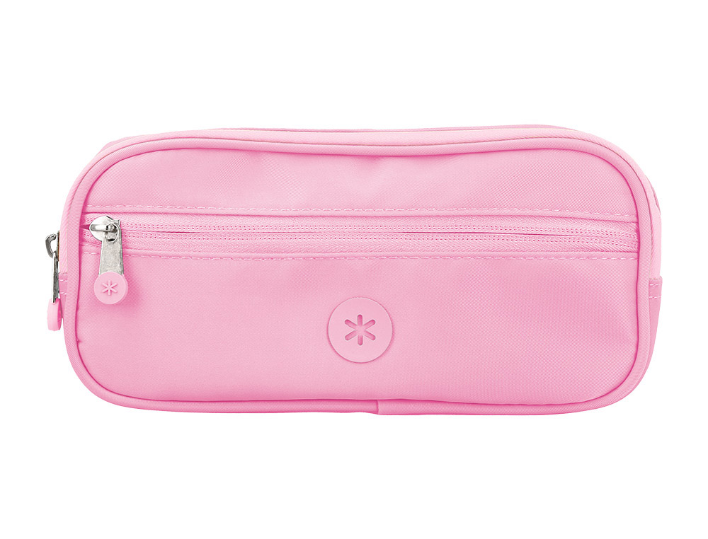 ESTOJO ESCOLAR ANTARTIK 3 COMPARTIMENTOS COMPLEMENTO DA MOCHILA COR ROSA 100X60X220 MM