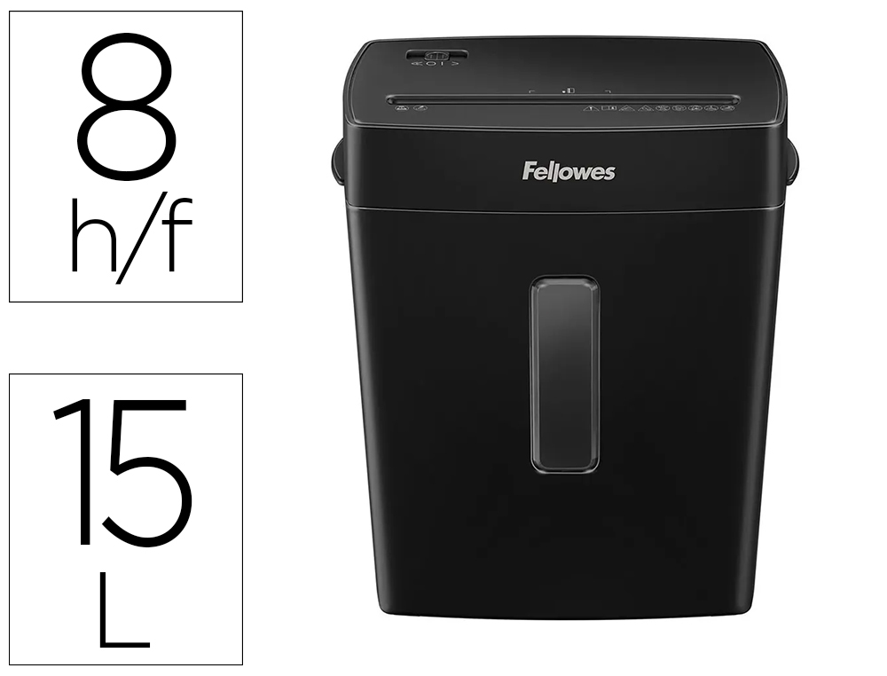 DESTRUIDORA DE DOCUMENTOS FELLOWES P-42C CAPACIDADE 8H SEGURANCA P4 AGRAFES E CARTOES CESTO 15 L