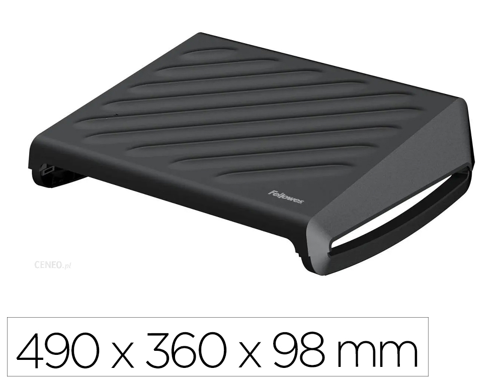 APOIO DE PES FELLOWES BREYTA 3 AJUSTES DE ALTURA 100% RECICLAVEL 490X360X98 MM COR PRETO