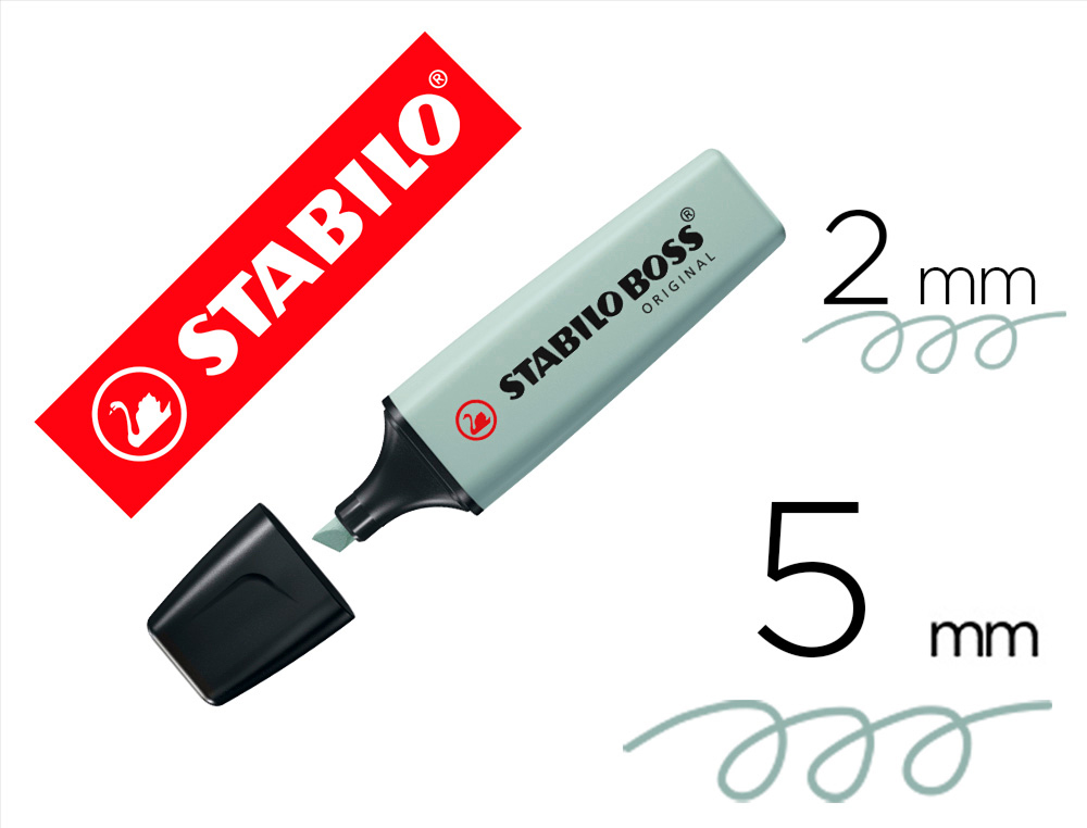 MARCADOR FLUORESCENTE STABILO BOSS PASTEL 70 NATURE COLORS VERDE SAGE