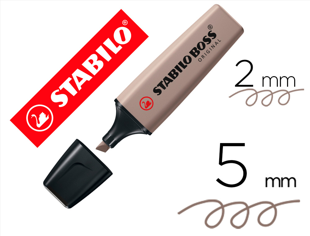 MARCADOR FLUORESCENTE STABILO BOSS PASTEL 70 NATURE COLORS CINZA CLARO