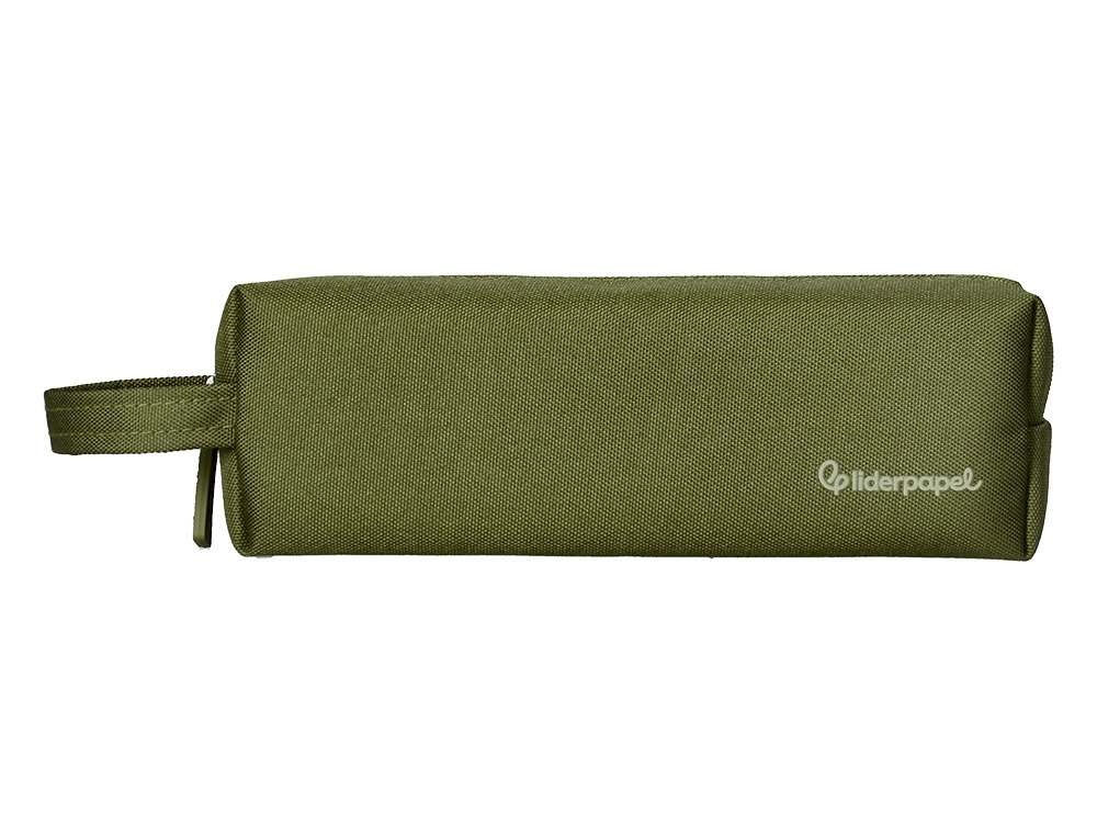 ESTOJO ESCOLAR LIDERPAPEL CLASSIC RETANGULAR COM ASA 210X70 MM VERDE MILITAR