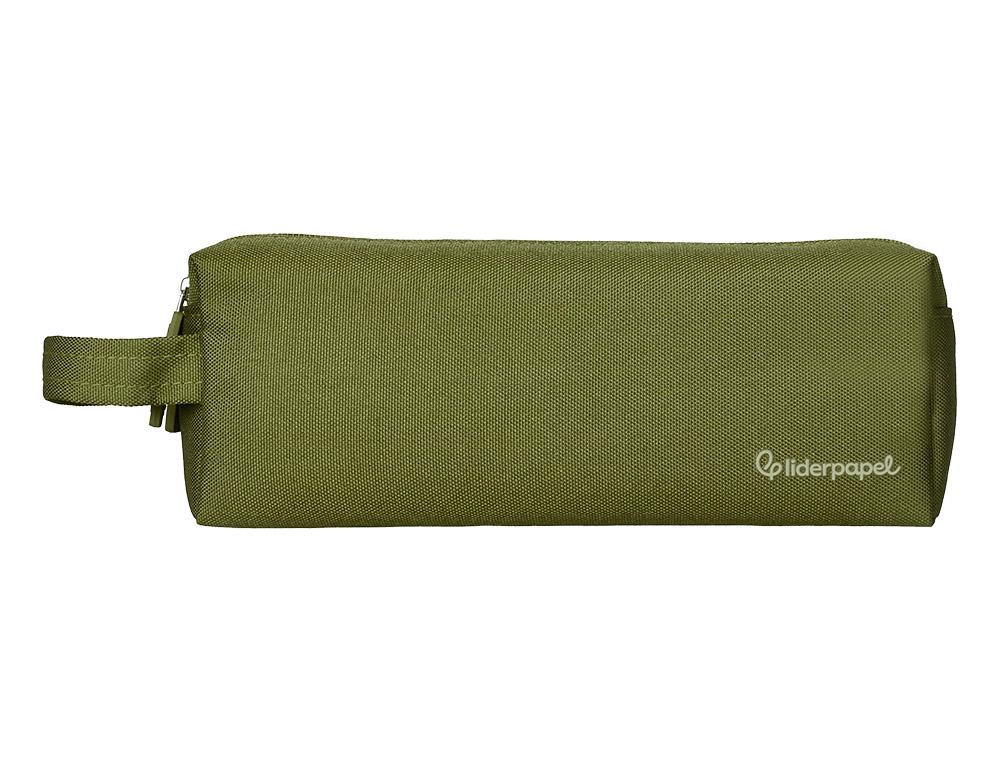 ESTOJO ESCOLAR LIDERPAPEL CLASSIC RETANGULAR COM ASA 2 FECHOS 210X80 MM VERDE MILITAR