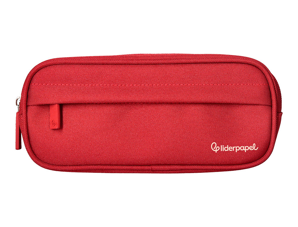 ESTOJO ESCOLAR LIDERPAPEL CLASSIC OVALADO 2 FECHOS COM BOLSO FRONTAL 210X90 MM VERMELHO